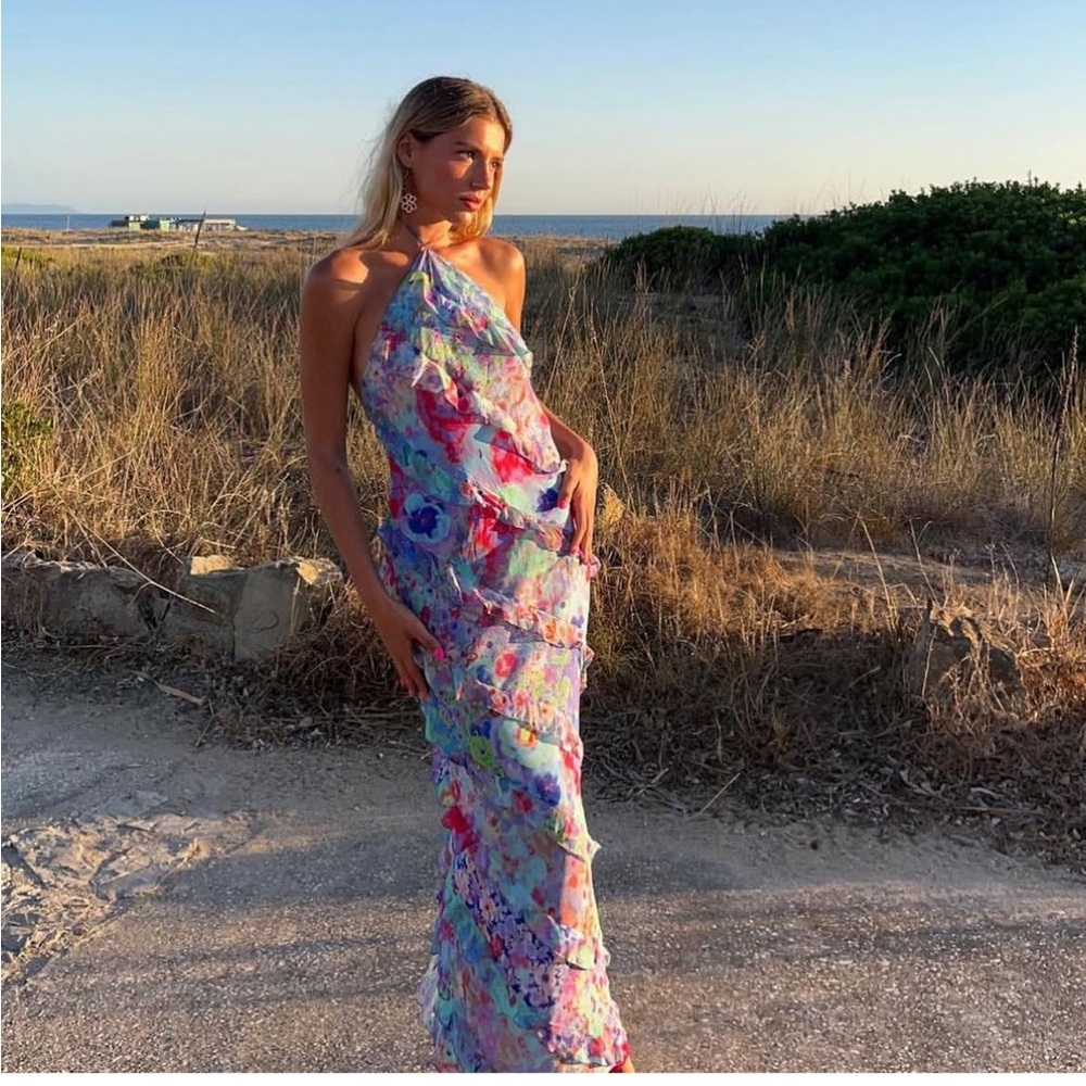 Zara Multicolor Halter Dress